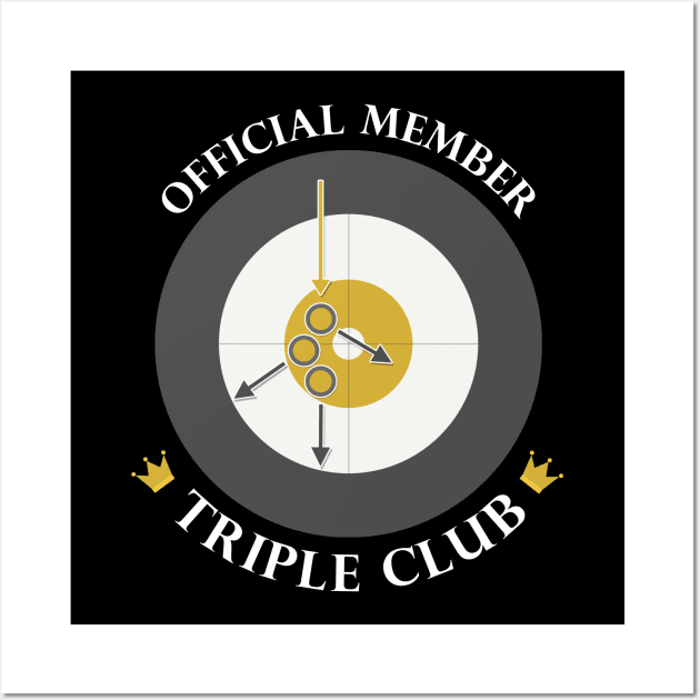 The "Triple Club" - White Text Wall Art by itscurling